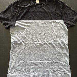 J. Crew Men's Two-Tone Black and Light Gray Crewneck Tee